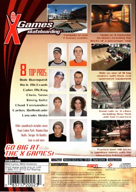 ESPN - X Games Skateboarding box cover back